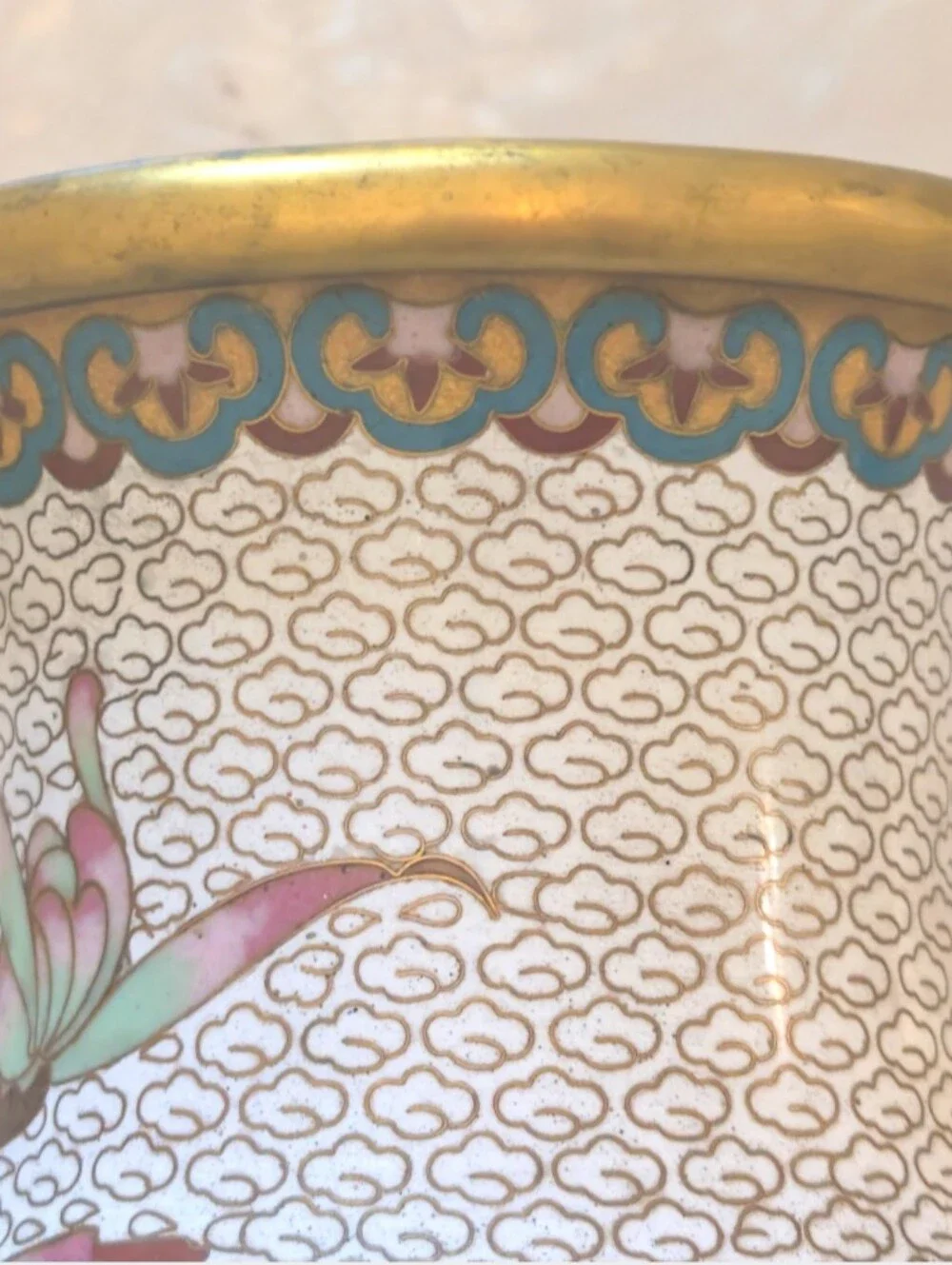 Large Vintage Cloisonne Urn/Vase - Picture 6 of 10